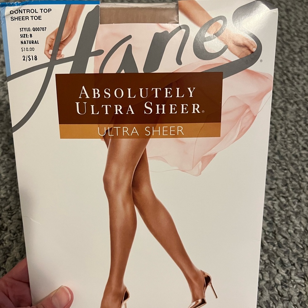 Hanes Control Top Absolutely Ultra Sheer Sheer Toe Pantyhose - Natural